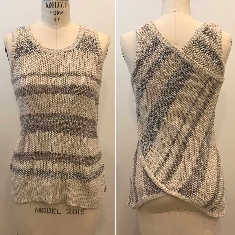 Anthro / Sparrow Oatmeal Stripe Sweater